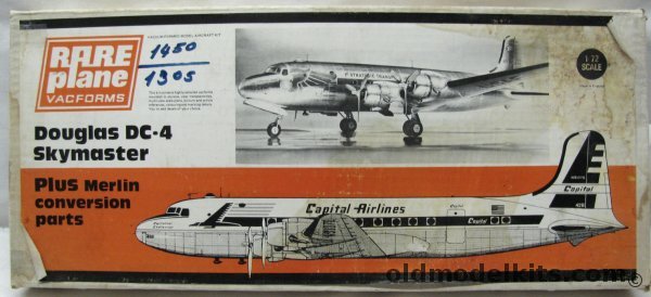 Rareplane 1/72 Douglas DC-4 / C-54 / R5D-3 Skymaster with Merlin Conversion plastic model kit